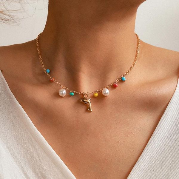 brling new 2020 fashion ins vintage chain pendant choker simple dolphin color bead pearl necklace for women girls gifts party, Golden;silver
brling new 2020 fashion ins vintage chain pendant choker simple dolphin color bead pearl necklace for women girls gifts party, Golden;silver