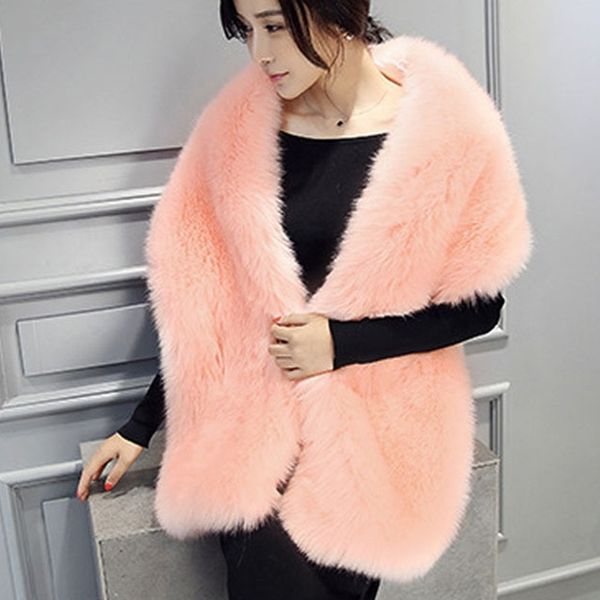 faux fur collar cape shawl winter women solid long hair imitated fur scarves autumn fashion smooth large shawl lady accessories y200103, Blue;gray 
faux fur collar cape shawl winter women solid long hair imitated fur scarves autumn fashion smooth large shawl lady accessories y200103, Blue;gray