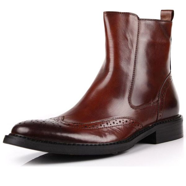 woufo head leather carving british short boots fashion leather men's boots high business dress men's, Black
woufo head leather carving british short boots fashion leather men's boots high business dress men's, Black