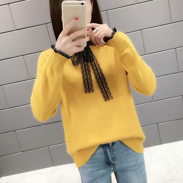 women's sweaters elegant lace patchwork knitted pullover sweater autumn winter women korean jumper femme slim long sleeve khaki knit, White;black
women's sweaters elegant lace patchwork knitted pullover sweater autumn winter women korean jumper femme slim long sleeve khaki knit, White;black
