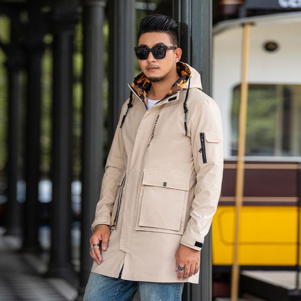 spring autumn windbreaker men's slim and handsome medium length plus size thin fat printed coat fashion, Tan;black
spring autumn windbreaker men's slim and handsome medium length plus size thin fat printed coat fashion, Tan;black