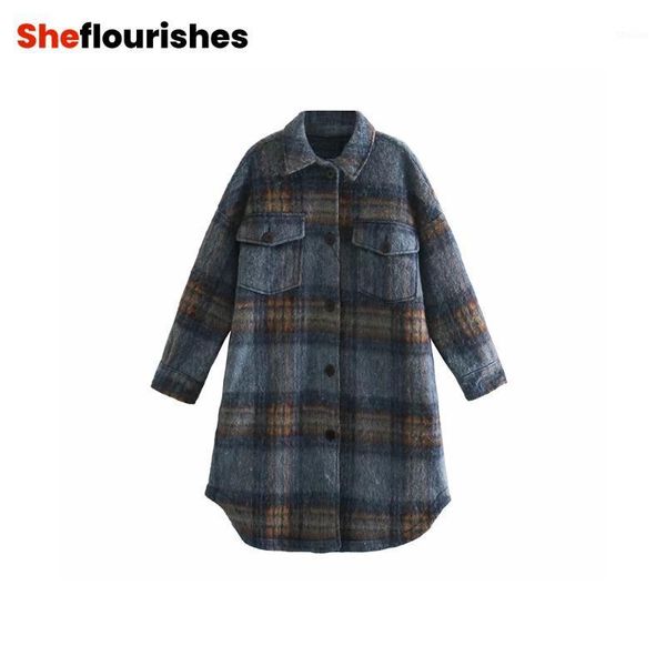 women's blouses & shirts drop mid-length plaid shirt jacket casual loose thick coat long sleeve women blusas mujer de moda 2021 inviern, White
women's blouses & shirts drop mid-length plaid shirt jacket casual loose thick coat long sleeve women blusas mujer de moda 2021 inviern, White