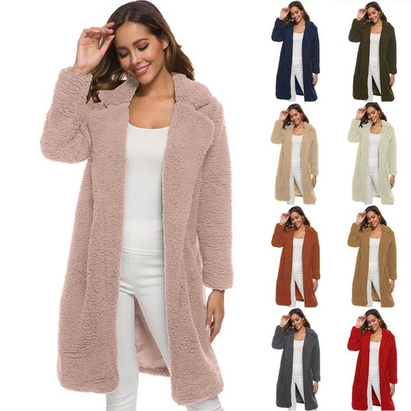 women's wool & blends winter casual solid teddy coat women long sleeve oversize fleece jacket turn down collar lamb fur outerwear fourr, Black
women's wool & blends winter casual solid teddy coat women long sleeve oversize fleece jacket turn down collar lamb fur outerwear fourr, Black