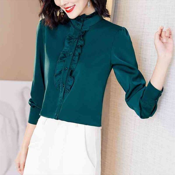 korean silk blouse women satin blouses women long sleeve shirt woman ruffles silk blouses vintage woman basic satin, White
korean silk blouse women satin blouses women long sleeve shirt woman ruffles silk blouses vintage woman basic satin, White