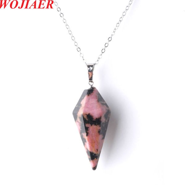 WOJIAER Hexagonal Pyramid Pendant Necklace Natural Rhodochrosite Gem Stone Reiki Chakra Dangle Beads Jewelry Z9086
WOJIAER Hexagonal Pyramid Pendant Necklace Natural Rhodochrosite Gem Stone Reiki Chakra Dangle Beads Jewelry Z9086