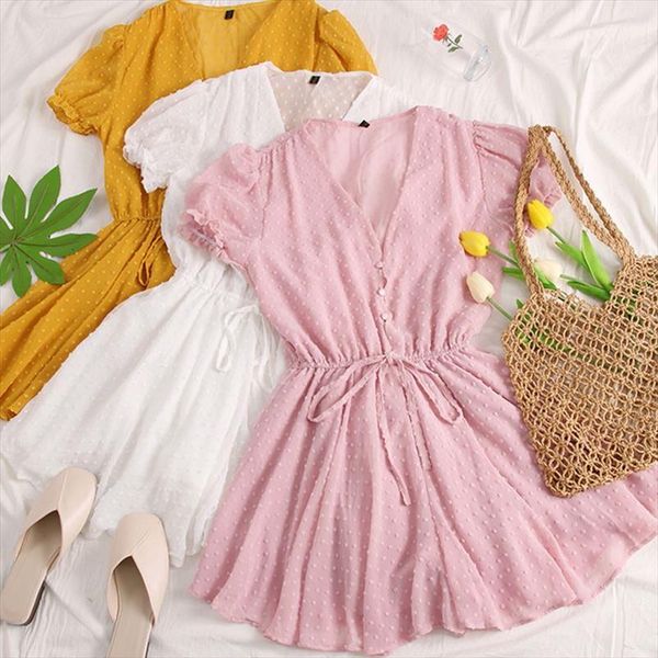 women dot chiffon rompers short sleeves korean beach overalls bohemian loose casual summer wide leg pants playsuits, Black;white
women dot chiffon rompers short sleeves korean beach overalls bohemian loose casual summer wide leg pants playsuits, Black;white