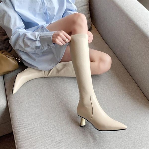 boots pxelena designer strange heels genuine leather knee high women pointed toe dress evening party office lady spring winter, Black
boots pxelena designer strange heels genuine leather knee high women pointed toe dress evening party office lady spring winter, Black