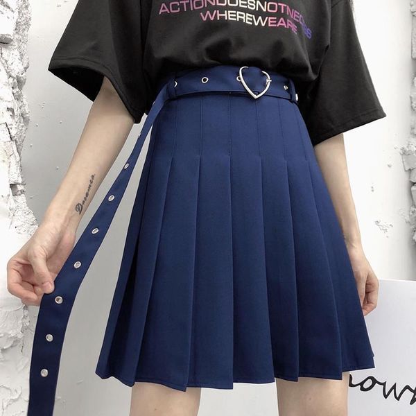 womens punk mini skirt summer gothic high waist heart buckle belt pleated skirt harajuku plus size kawaii schoolgirl skirts, Black
womens punk mini skirt summer gothic high waist heart buckle belt pleated skirt harajuku plus size kawaii schoolgirl skirts, Black