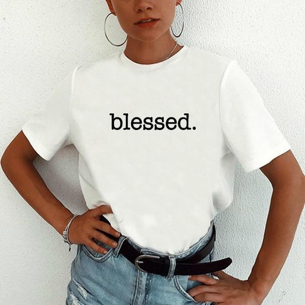 blessed printed o-neck short sleeve tshirt women summer loose cotton tee shirt femme black white t-shirt women top 
blessed printed o-neck short sleeve tshirt women summer loose cotton tee shirt femme black white t-shirt women top