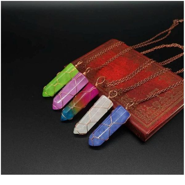 natural stone hexagonal column quartz necklaces handmade antique copper wire wrap crystal pendant gem necklace women men qylqnk, Black
natural stone hexagonal column quartz necklaces handmade antique copper wire wrap crystal pendant gem necklace women men qylqnk, Black