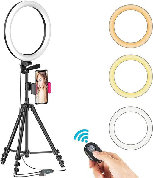 10"/ 12" selfie ring light with 50" extendable tripod stand & flexible phone holder for live stream/makeup youtube video tikt
10"/ 12" selfie ring light with 50" extendable tripod stand & flexible phone holder for live stream/makeup youtube video tikt