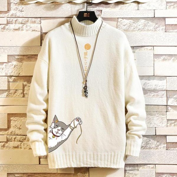 2020 autumn winter cat print hip hop sweater men japanese fashion long sleeve o collar knitted pullover warm w1491, White;black
2020 autumn winter cat print hip hop sweater men japanese fashion long sleeve o collar knitted pullover warm w1491, White;black
