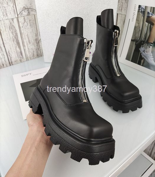 boots front zipper motor vehicle martin boots women's thick heel bottom large square head cowhide middle tube simple, Black
boots front zipper motor vehicle martin boots women's thick heel bottom large square head cowhide middle tube simple, Black