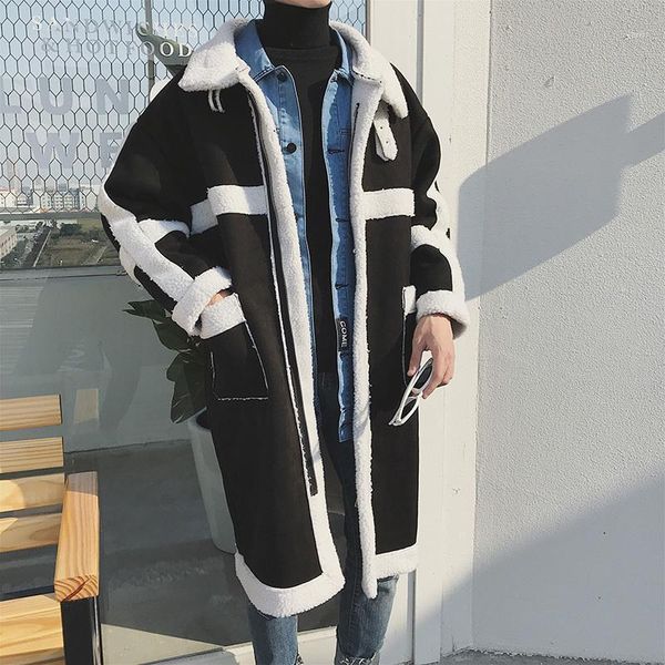 nice men's fashion casual parkas loose thicken cotton-padded clothes cashmere long coats lamb overcoat in warm windbreaker m-2xl1, Black
nice men's fashion casual parkas loose thicken cotton-padded clothes cashmere long coats lamb overcoat in warm windbreaker m-2xl1, Black
