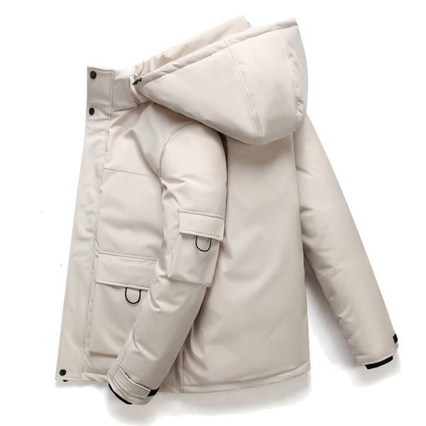 New young student men's short thickened white duck down simple college hooded outdoor work et, Black
New young student men's short thickened white duck down simple college hooded outdoor work et, Black