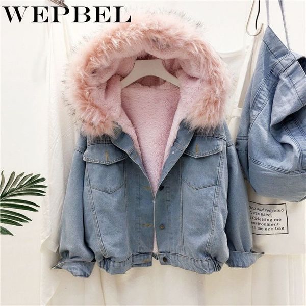 women winter hooded big faux fur collar denim jacket warm jean jacket student basic short parkas female bomber coat q1210, Black
women winter hooded big faux fur collar denim jacket warm jean jacket student basic short parkas female bomber coat q1210, Black