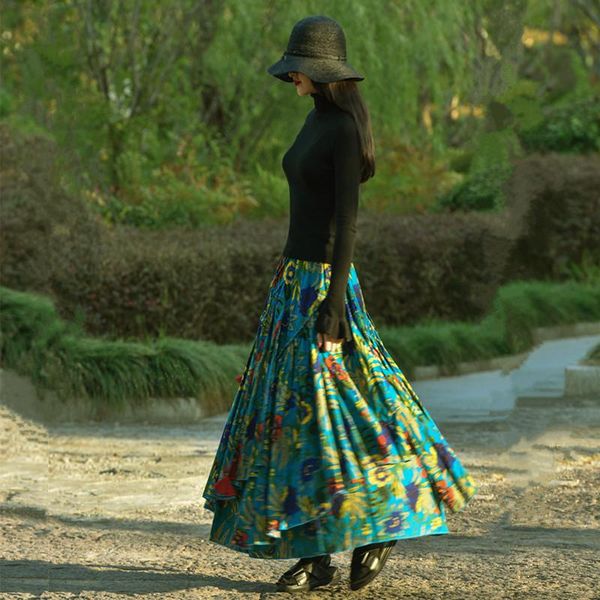 skirts 2021 long maxi a-line elastic waist women autumn cotton and linen vintage plus size s-2xl flower print, Black
skirts 2021 long maxi a-line elastic waist women autumn cotton and linen vintage plus size s-2xl flower print, Black