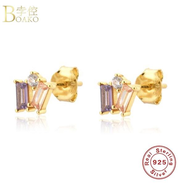 boako 925 sterling silver earrings for women jewelry rainbow cz piercing stud earring bijoux pendientes aretes korean earrings, Golden;silver
boako 925 sterling silver earrings for women jewelry rainbow cz piercing stud earring bijoux pendientes aretes korean earrings, Golden;silver