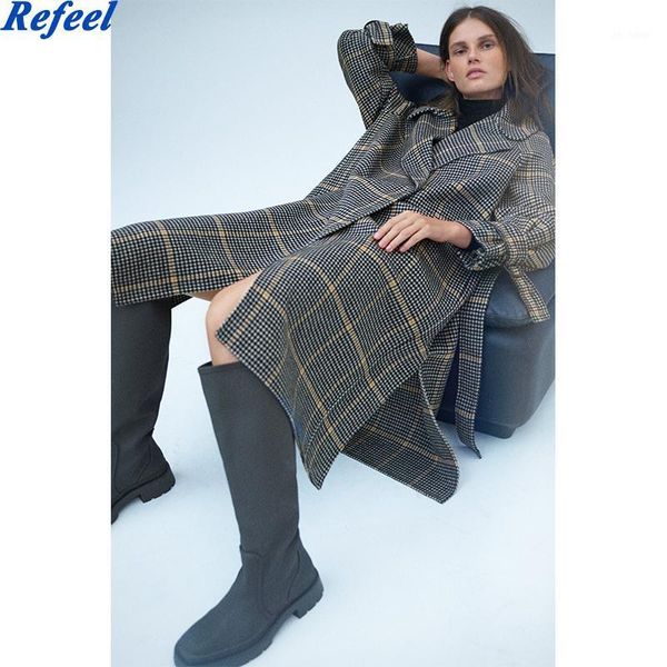new women plaid coat trench v neck thick warm cloak for autumn knee length loose elegant sashes outwear1, Tan;black
new women plaid coat trench v neck thick warm cloak for autumn knee length loose elegant sashes outwear1, Tan;black