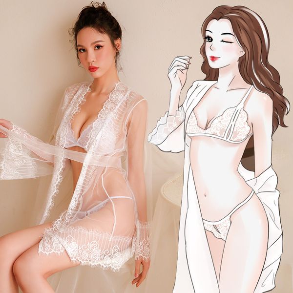underwear big lace pajamas three-point open file perspective dress passion nightgown set for women, Red;black
underwear big lace pajamas three-point open file perspective dress passion nightgown set for women, Red;black
