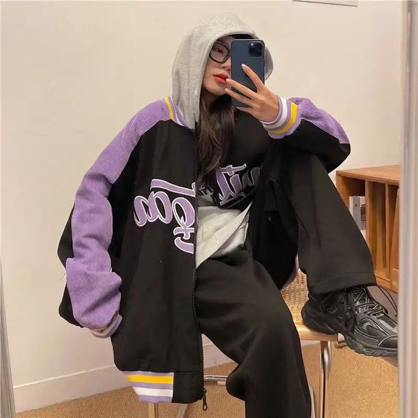 biggorange womens letter embroidery baseball jaet color blo vintage harajuku jaet 2021spring oversized coats streetwear, Black
biggorange womens letter embroidery baseball jaet color blo vintage harajuku jaet 2021spring oversized coats streetwear, Black