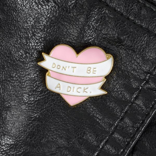 heart shaped ribbon don't be a dick pink special personality tide new brooch creative cartoon lapel denim badge, Blue
heart shaped ribbon don't be a dick pink special personality tide new brooch creative cartoon lapel denim badge, Blue