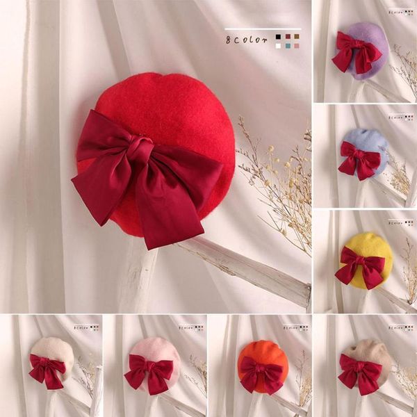 fashion barette hat with bowknot children's beret cotton barette solid autumn accessories retro color winter caps for girl s3q8, Blue;gray
fashion barette hat with bowknot children's beret cotton barette solid autumn accessories retro color winter caps for girl s3q8, Blue;gray