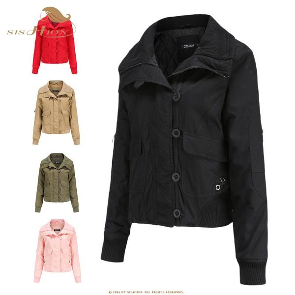 women's down & parkas autumn 2021 short cotton jackets women sp1254 long sleeve warm quilted turtleneck ribbed zipper outwear, Black
women's down & parkas autumn 2021 short cotton jackets women sp1254 long sleeve warm quilted turtleneck ribbed zipper outwear, Black