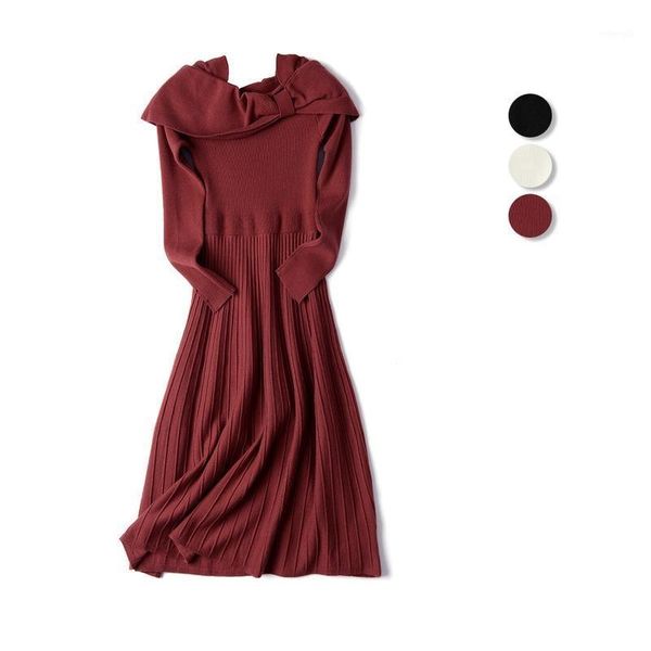 autumn winter sweater vintage dresses 2020 long-sleeved retro cute design elegant sweater off shoulder knit long dress women1, White;black
autumn winter sweater vintage dresses 2020 long-sleeved retro cute design elegant sweater off shoulder knit long dress women1, White;black