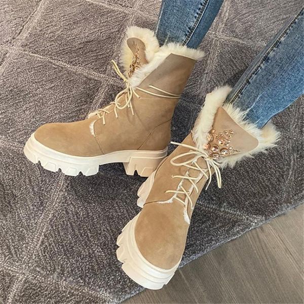 luxury crystal real fur snow boots women cow suede chunky high heels platform winter warm plush ankle boots lady shoes1, Black 
luxury crystal real fur snow boots women cow suede chunky high heels platform winter warm plush ankle boots lady shoes1, Black