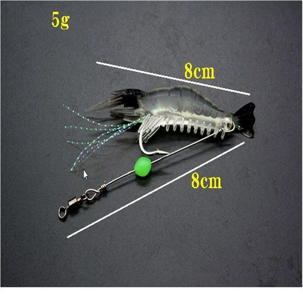1pcs 8cm/5g luminous simulation prawn soft shrimp floating shaped worn fake lure hook isca fishing lure artific sqcama
1pcs 8cm/5g luminous simulation prawn soft shrimp floating shaped worn fake lure hook isca fishing lure artific sqcama