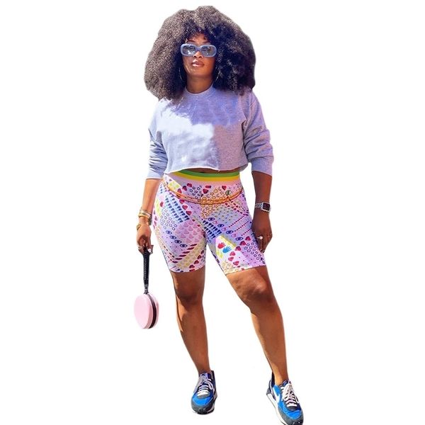 women pullover tshirt shorts sport suit long sleeve tracksuit crop t-shirt and colored heart shorts pants two piece sets outfits h2riwd, White
women pullover tshirt shorts sport suit long sleeve tracksuit crop t-shirt and colored heart shorts pants two piece sets outfits h2riwd, White