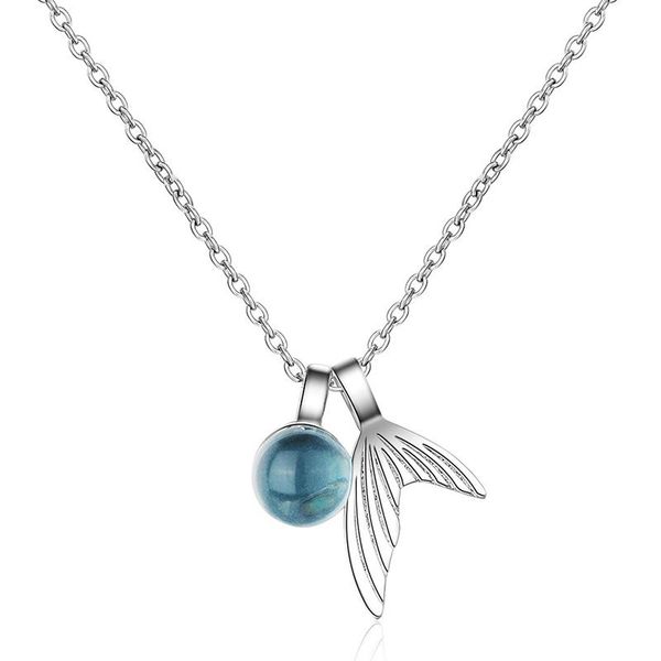 1pc fashion necklace blue crystal women pendant necklace jewelry creative mermaid pendant, Silver
1pc fashion necklace blue crystal women pendant necklace jewelry creative mermaid pendant, Silver