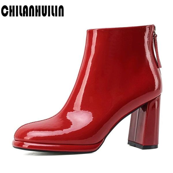 2020 fashion luxury women chunky high heels fetish boots patent leather block white heels ankle boots scarpins dress casual shoe, Black
2020 fashion luxury women chunky high heels fetish boots patent leather block white heels ankle boots scarpins dress casual shoe, Black