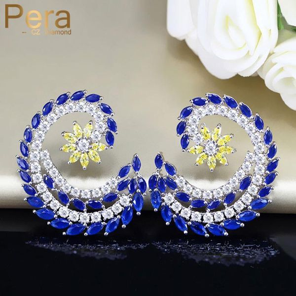 stud pera korean fashion women ear jewelry for christmas gift big round flower yellow and blue cubic zirconia earrings e3101, Golden;silver
stud pera korean fashion women ear jewelry for christmas gift big round flower yellow and blue cubic zirconia earrings e3101, Golden;silver