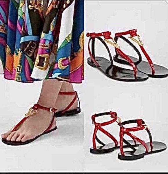 2021 summer european and american sandals metal buckle pop red flat bottomed women's slippers w220314, Black
2021 summer european and american sandals metal buckle pop red flat bottomed women's slippers w220314, Black