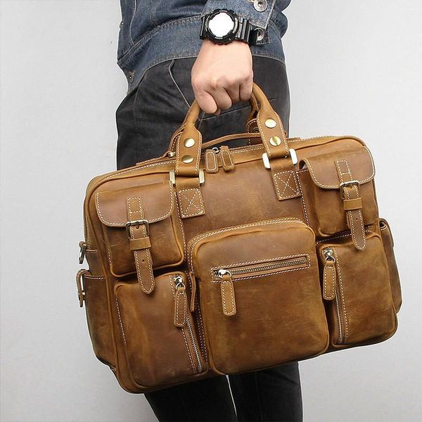 business briefcase male genuine leather men's bag 733-40 europe retro crazy horse leather handbag men's multi-pocket tote bag
business briefcase male genuine leather men's bag 733-40 europe retro crazy horse leather handbag men's multi-pocket tote bag