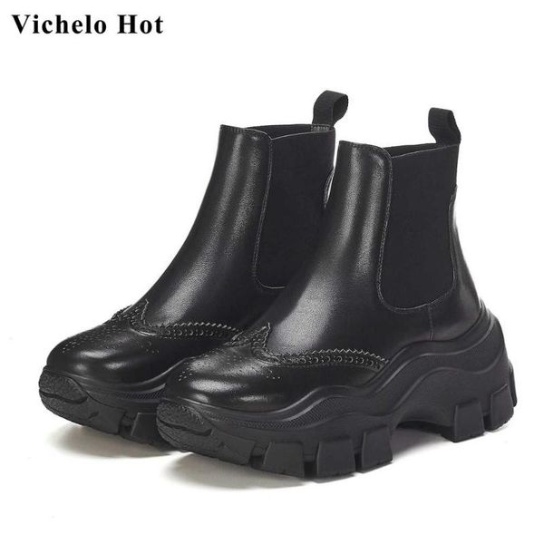 boots vichelo genuine leather brogue carving round toe thick bottom platform black colors winter warm women ankle l2f2
boots vichelo genuine leather brogue carving round toe thick bottom platform black colors winter warm women ankle l2f2