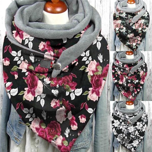 women's scarf winter bandana fashion winter women flowers printed button soft wrap casual warm scarves shawls lady, Blue;gray
women's scarf winter bandana fashion winter women flowers printed button soft wrap casual warm scarves shawls lady, Blue;gray