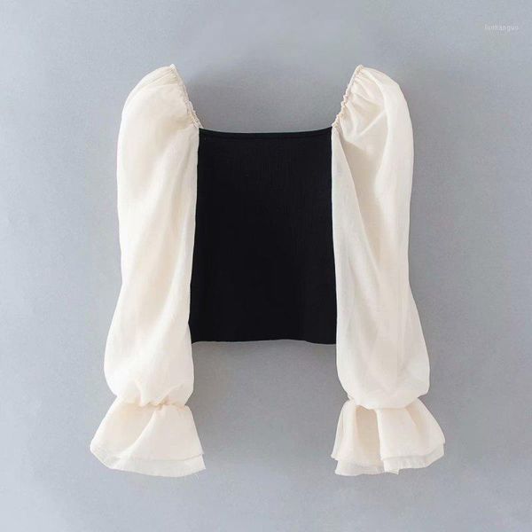 new women elegant organza puff sleeve patchwork knitted casual smock blouse ladies chic square collar feminina shirt 1, White
new women elegant organza puff sleeve patchwork knitted casual smock blouse ladies chic square collar feminina shirt 1, White
