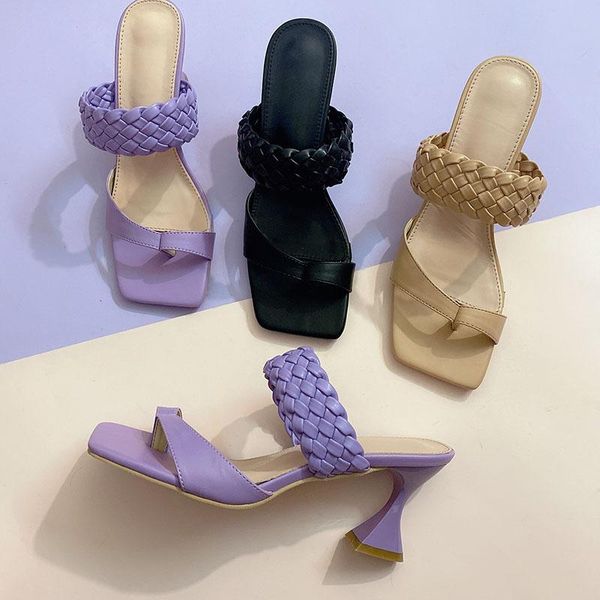 new slippers women open toe weave summer female flip flops sandals slippers woman shoes high heels party slipper female, Black 
new slippers women open toe weave summer female flip flops sandals slippers woman shoes high heels party slipper female, Black