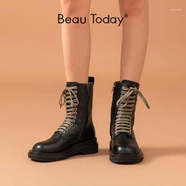 boots beautoday ankle women cow leather lace-up side zip closure platform sole fashion ladies shoes handmade 035161, Black
boots beautoday ankle women cow leather lace-up side zip closure platform sole fashion ladies shoes handmade 035161, Black