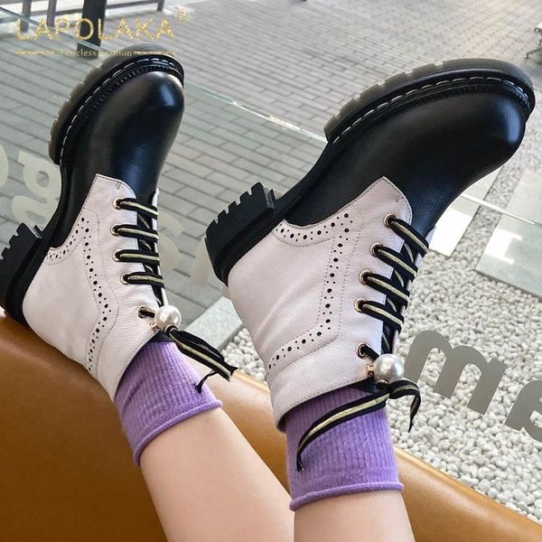 lapolaka new arrivals genuine cow leather comfy patchwork non-slip ankle boots woman shoes chunky heels motorcycle boots1, Black
lapolaka new arrivals genuine cow leather comfy patchwork non-slip ankle boots woman shoes chunky heels motorcycle boots1, Black