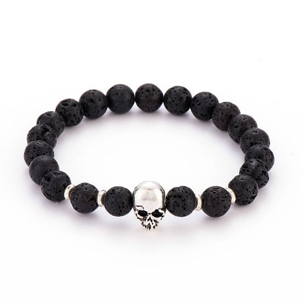 8mm natural lava stone bracelets & bangles mens skull bracelets handmade jewelry accessories mbr170173, Black
8mm natural lava stone bracelets & bangles mens skull bracelets handmade jewelry accessories mbr170173, Black