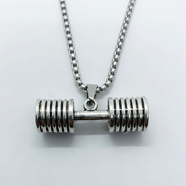 exquisite solid metal small barbell pendant necklace gym fitness men's go fit hip-hop jewelry necklace, Silver
exquisite solid metal small barbell pendant necklace gym fitness men's go fit hip-hop jewelry necklace, Silver