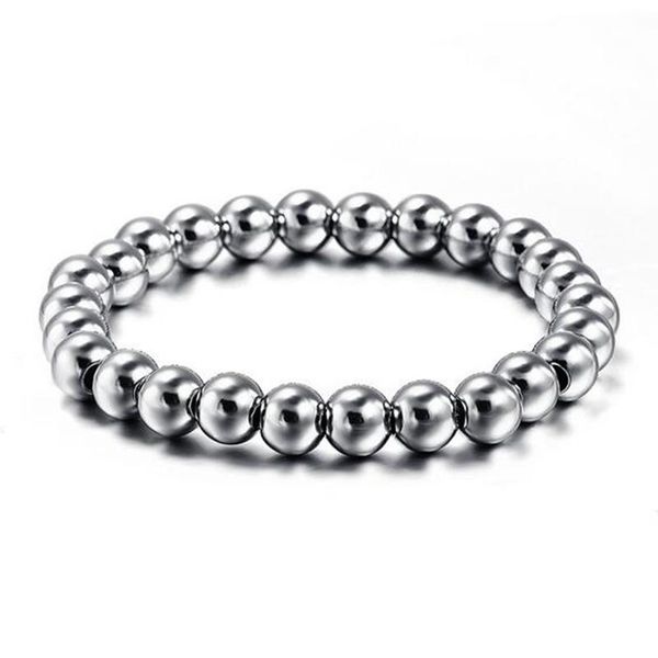 beaded, strands men quality stainless steel 8mm beads bracelet silver color beaded elastic for gift, Black
beaded, strands men quality stainless steel 8mm beads bracelet silver color beaded elastic for gift, Black