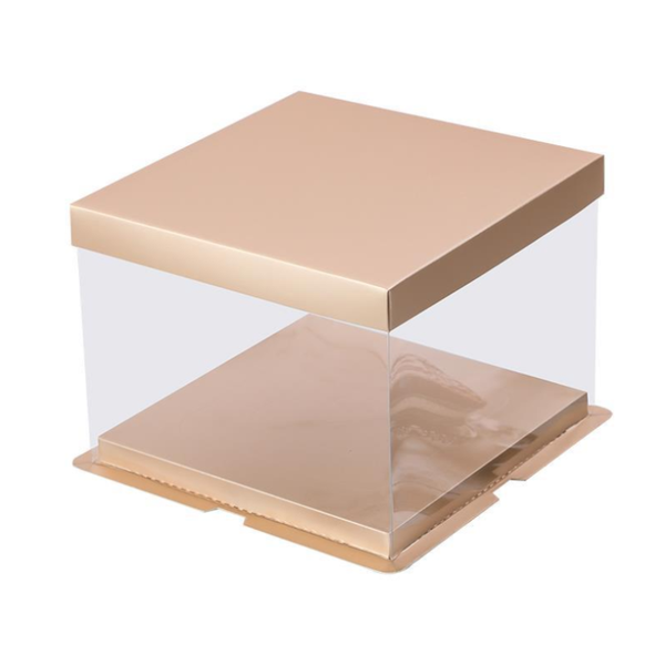 gift wrap 2pcs clear plastic pet border light gold lid and base square cake box for 8 inch 1 tier cakes bakery package
gift wrap 2pcs clear plastic pet border light gold lid and base square cake box for 8 inch 1 tier cakes bakery package