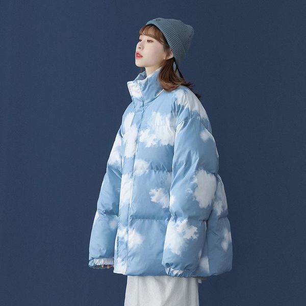 women's down & parkas plus size winter thick women harajuku jacket cloud print padded coat fashion casual female oversize outwear woman, Black
women's down & parkas plus size winter thick women harajuku jacket cloud print padded coat fashion casual female oversize outwear woman, Black