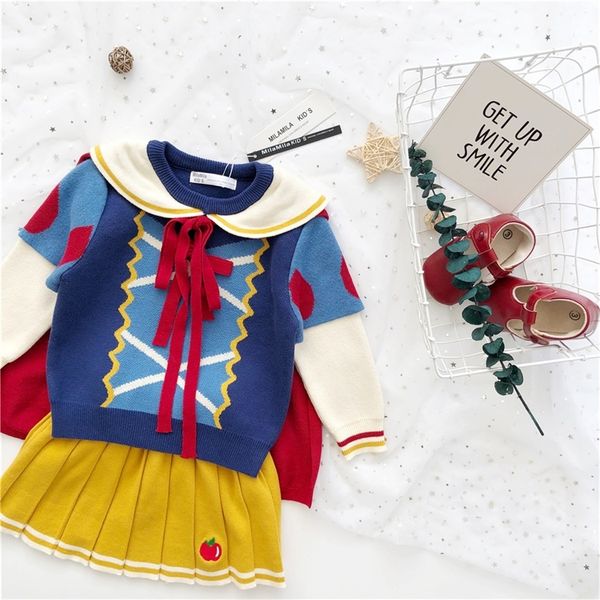 autumn and winter dress new baby girl dress princess cloak girl knitted sweater skirt suit y200325, White
autumn and winter dress new baby girl dress princess cloak girl knitted sweater skirt suit y200325, White