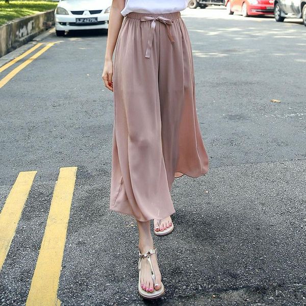 2020 new summer women fashion chiffon wide leg high elastic waist cropped pants female casual solid colors cotton trousers c121, Black;white
2020 new summer women fashion chiffon wide leg high elastic waist cropped pants female casual solid colors cotton trousers c121, Black;white